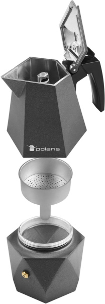 Кофеварка Polaris Kontur-4C алюминий серый (015182)