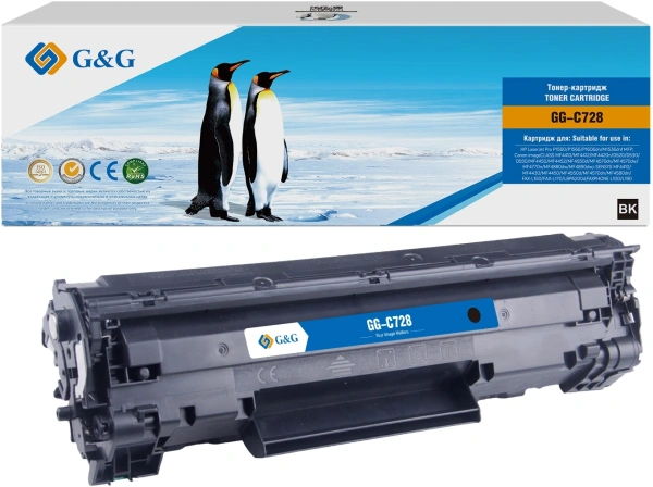 Картридж лазерный G&G GG-C728 черный (2100стр.) для Canon i-Sensys MF4410/4420/4430/4450/4550D/4570/4580