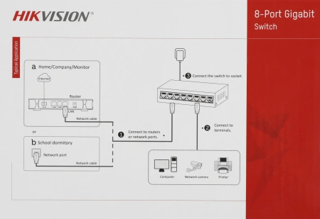 Коммутатор Hikvision DS-3E0508D-O 8x1Гбит/с