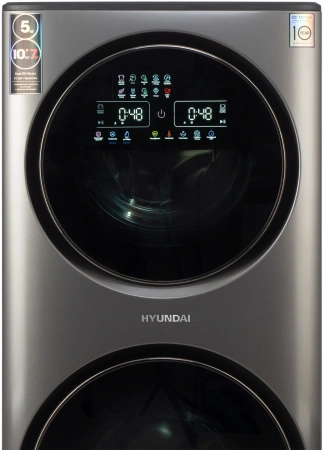 Стиральная машина Hyundai Proxima WMD9424 кл.:A+++ фронт. макс.:15кг (с сушкой) темно-серебристый