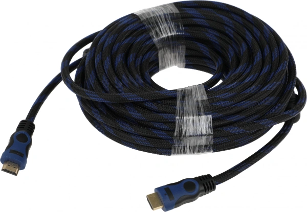 Кабель соединительный аудио-видео Premier 5-813BL HDMI (m)/HDMI (m) 20м. феррит.кольца черный/синий