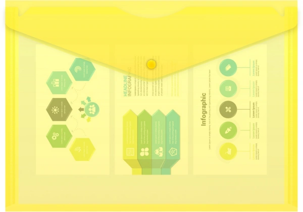 Конверт на кнопке Бюрократ Economy -PK100YEL A4 пластик 0.10мм желтый