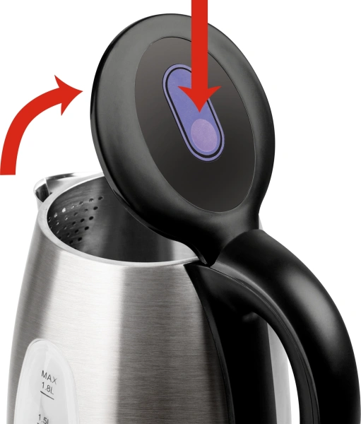 Чайник электрический Vitek VT-1134 1.7л. 2200Вт серебристый/черный корпус: нерж.сталь