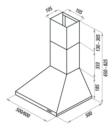 Вытяжка каминная Maunfeld Aire 50 белый управление: кнопочное (1 мотор)