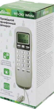 Телефон проводной Ritmix RT-010 белый