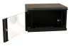 Шкаф коммутационный WRline (WR-TW-0945-GP-RAL9004) настенный 9U 600x450мм пер.дв.стекл 2 бок.пан. направл.под винты 60кг черный 350мм 500мм IP20 сталь