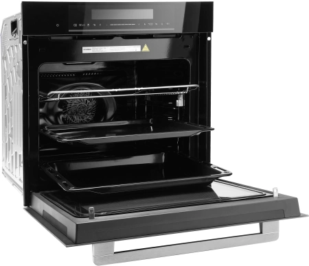 Духовой шкаф Электрический Hyundai HMEO 6780 BG черное стекло/серебристый