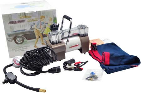 Автомобильный компрессор Качок К90X2C 57л/мин шланг 5.5м