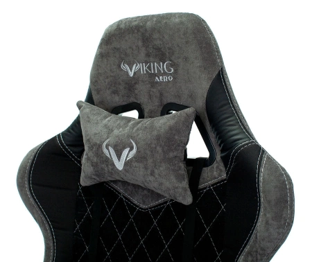 Кресло игровое Zombie VIKING 7 KNIGHT Fabric черный текстиль/эко.кожа с подголов. крестов. металл