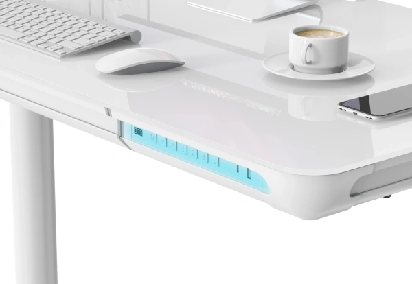 Стол для компьютера Cactus CS-EGD-WT-LED столешница закаленное стекло белый каркас белый 120x71x60см