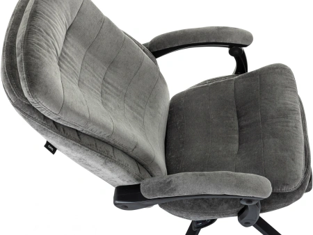 Кресло руководителя Бюрократ T-9950MSG-F Fabric серый Light-19 крестов. пластик подст.для ног