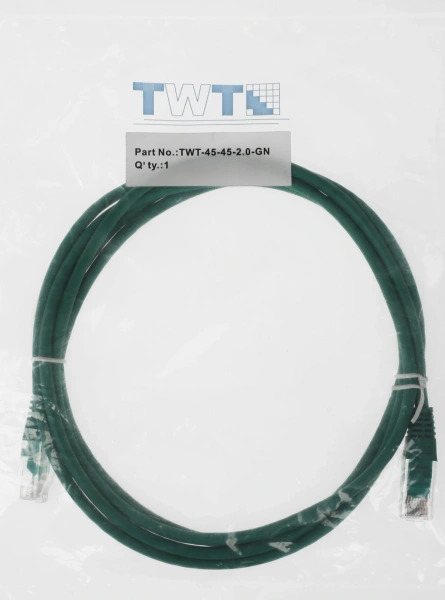 Патч-корд Lanmaster UTP TWT-45-45-2.0-GN UTP RJ-45 вил.-вилка RJ-45 кат.5E 2м зеленый ПВХ