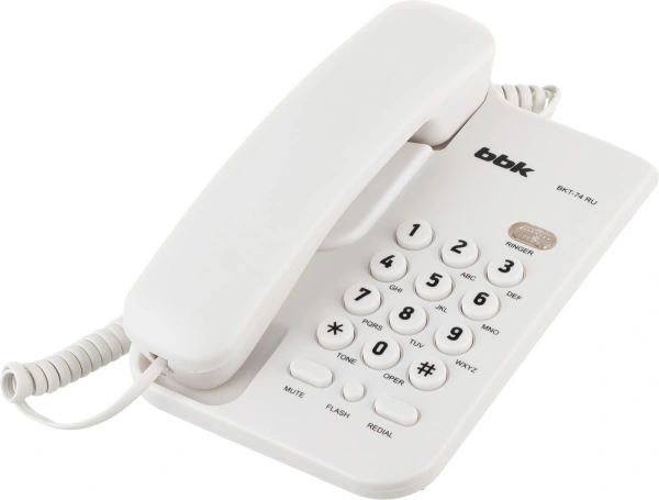 Телефон проводной BBK BKT-74 RU белый