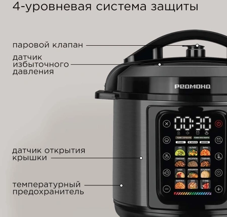 Мультиварка-скороварка Redmond MP111 6л 1000Вт черный
