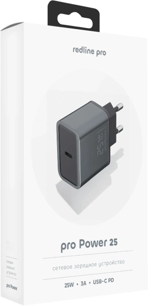 Сетевое зар./устр. Redline Pro XC-3 25W 3A (PD) USB Type-C универсальное черный (УТ000038328)