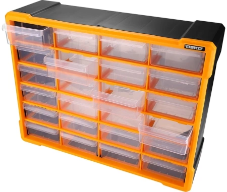Ящик для инструментов Deko Smart box 24 24отд. оранжевый/черный (085-3005)