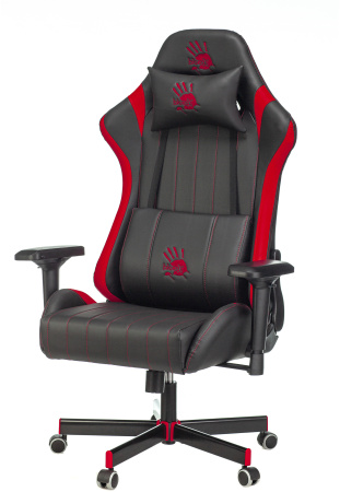 Кресло игровое A4Tech Bloody GC-990 черный/красный эко.кожа крестов. металл