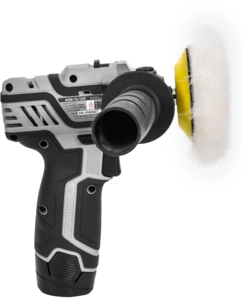 Полировальная машина Интерскол АПМ-76/12Э 8300об/мин рез.шпин.:M8 d=76мм (806.2.2.70)