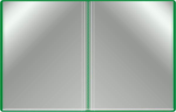 Папка с 80 прозр.вклад. Бюрократ -BPV80GRN A4 пластик 0.8мм торц.карм с бум. встав зеленый