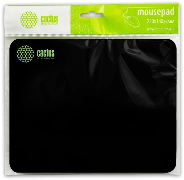 Коврик для мыши Cactus Black черный 220x180x2мм (CS-MPC-P01XS)