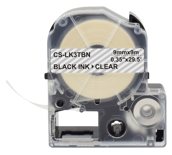 Картридж ленточный Cactus CS-LK3TBN LK-3TBN черный на прозрачном 9x9 для Epson LW300/LW400/LW700/LW600P/LW1000P/K400/Z700/Z900