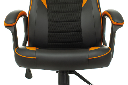 Кресло игровое Zombie GAME 16 черный/оранжевый текстиль/эко.кожа крестов. пластик