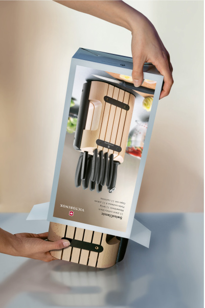 Набор ножей кухон. Victorinox Swiss Classic (6.7153.11) компл.:11шт с подставкой черный подар.коробка