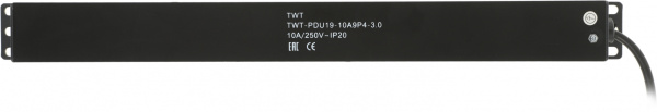 Блок распределения питания Lanmaster TWT-PDU19-10A9P4-3.0 гор.размещ. 9xSchuko базовые 10A C14 3м