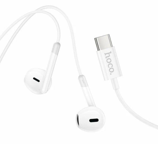 Гарнитура вкладыши Hoco M109 1.2м белый проводные