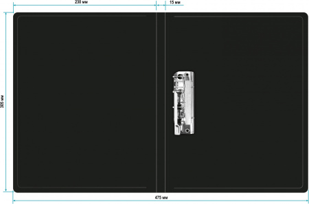 Папка метал.зажим Бюрократ -PZ05CBLCK A4 пластик 0.5мм торц.наклейка черный