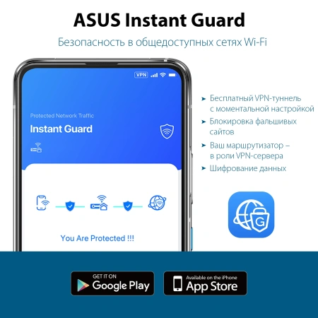 Роутер беспроводной Asus RT-AX52 AX1800 10/100/1000BASE-TX черный