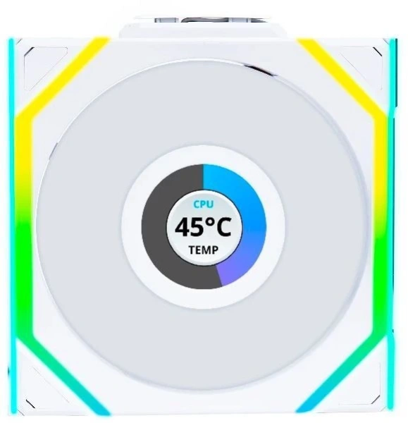 Вентилятор для корпуса Lian-Li Uni Fan SL Wireless 120 LCD ARGB 120х124.5x28 белый 4-pin 29.5дБ (упак.:3шт) (G99.12SLLCD1W3W.R0) Ret