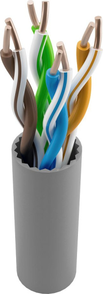 Кабель информ. NTSS (NTSS-IN-UTP4-5Е-PVC-GY) кат.5E U/UTP 4X2X24AWG PVC внутр. 305м серый