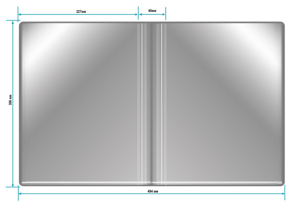 Папка с 100 прозр.вклад. Бюрократ -BPVN100GREY A4 пластик 0.8мм торц.карм с бум. встав серый