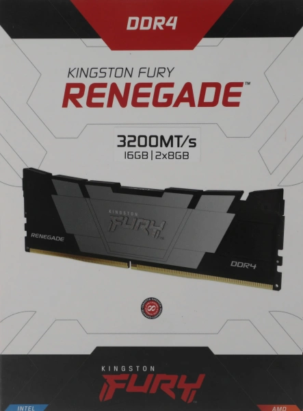 Память DDR4 2x8GB 3200MHz Kingston KF432C16RB2K2/16 Fury Renegade Black RTL Gaming PC4-25600 CL16 DI