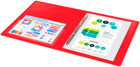 Папка метал.пруж.скоросш. Бюрократ -PZ07PRED A4 пластик 0.7мм внут.и торц.карм красный