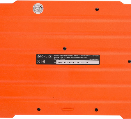 Клавиатура Оклик 717G BLACK DEATH черный/серый USB Multimedia for gamer LED