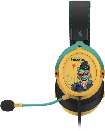 Наушники с микрофоном A4Tech Bloody M595 Renegade желтый 2.5м мониторные USB (M595)