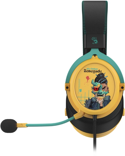 Наушники с микрофоном A4Tech Bloody M595 Renegade желтый 2.5м мониторные USB (M595)