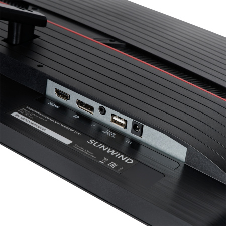 Монитор SunWind 23.8" SUN-M24BG110 черный VA LED 6ms 16:9 HDMI матовая 250cd 178гр/178гр 1920x1080 165Hz DP FHD USB 2.6кг