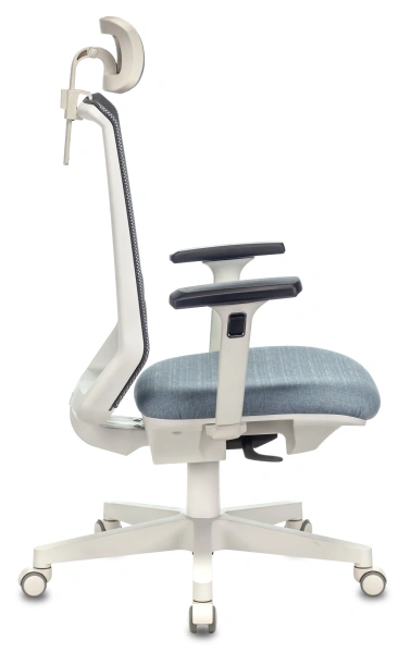 Кресло руководителя Бюрократ EXPERT серый сиденье голубой 38-405 сетка/ткань с подголов. крестов. пластик пластик белый