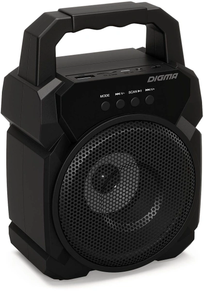 Колонка порт. Digma D-PS1500 черный 10W 1.0 BT 10м 500mAh (SP1500B)
