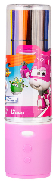 Фломастеры Deli EC150-12 Super Wings 12цв. пластиковая туба