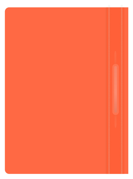 Папка-скоросшиватель Бюрократ Double Neon -PSLDNE/OR A4 прозрач.верх.лист пластик оранжевый 0.14/0.18