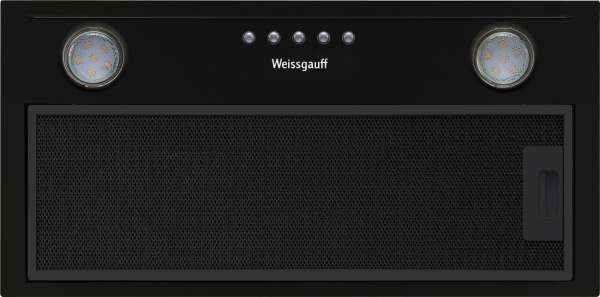 Вытяжка встраиваемая Weissgauff Alpha 50 PB BL черный управление: кнопочное (1 мотор)