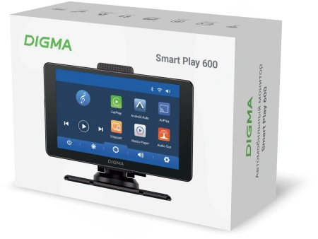 Автомобильный монитор Digma Smart Play 600, BT, Wi-Fi, CarPlay, Android auto 7" 600x1024