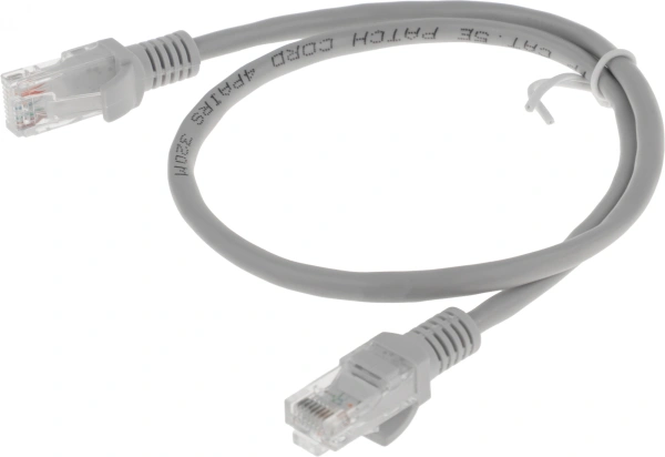 Патч-корд Premier PP12-0.5M 1000Гбит/с UTP 4 пары cat.5E CCA molded 0.5м серый RJ-45 (m)-RJ-45 (m)