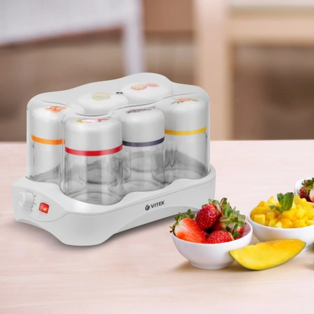 Йогуртница Vitek VT-2600 27Вт 6б. 165мл упр.:механич. белый