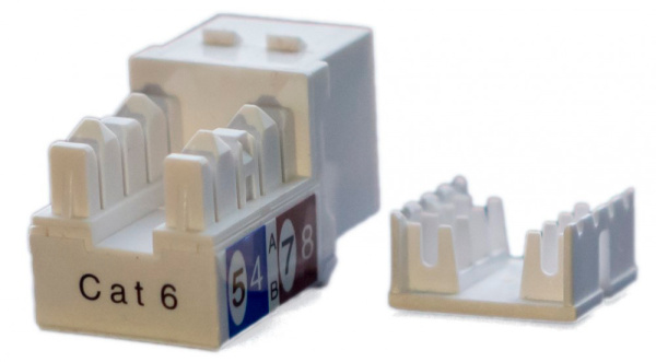 Модуль Hyperline KJ9-8P8C-C6-90-WH информ. KeystoneRJ45 1 кат.6 бел. (упак.:1шт)