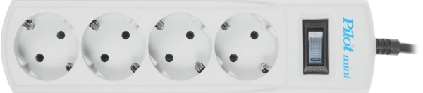 Сетевой фильтр Pilot mini 3м (4 розетки) белый (коробка)